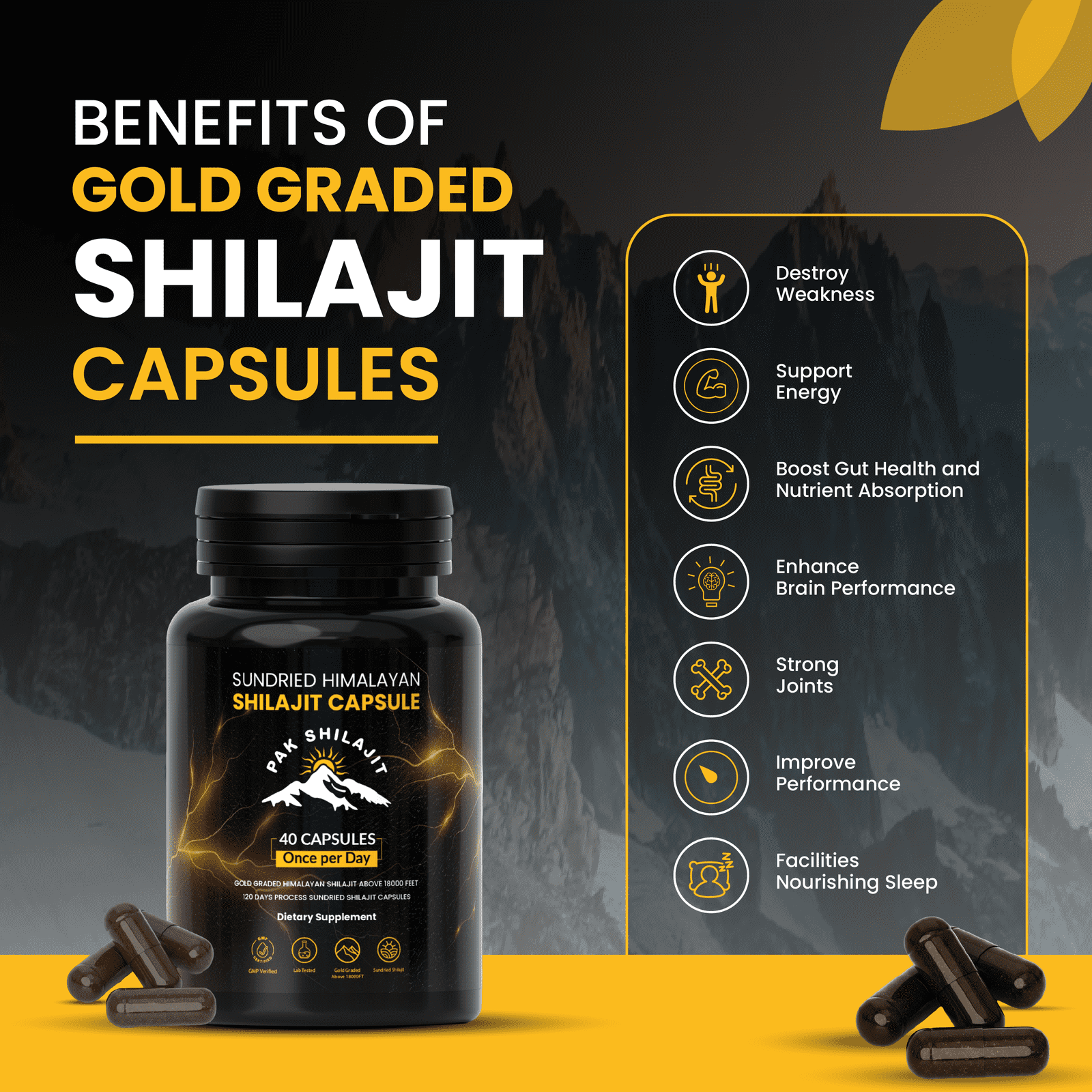 Sundried Himalayan Shilajit Capsules  40 pieces - Image 2